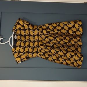 Crewcuts gold and black elephant brocade dress us7